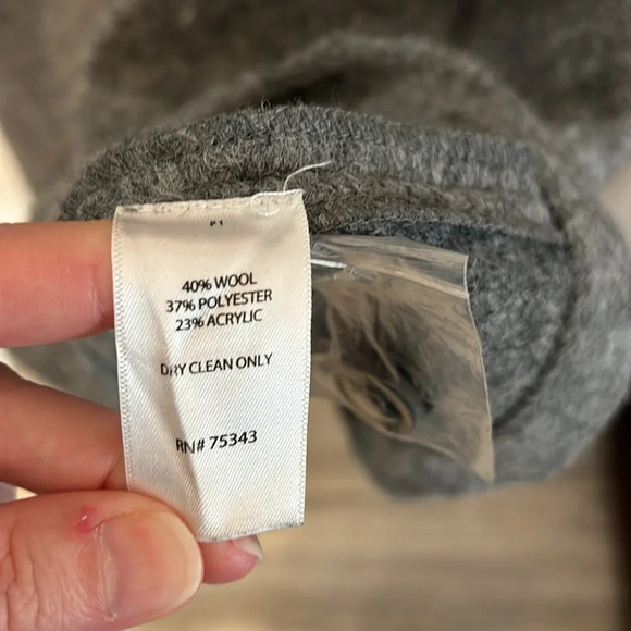 The Seville Row Co London Women’s (M) Gray Wool Pea Coat Peter Pan Collar - Picture 6 of 6